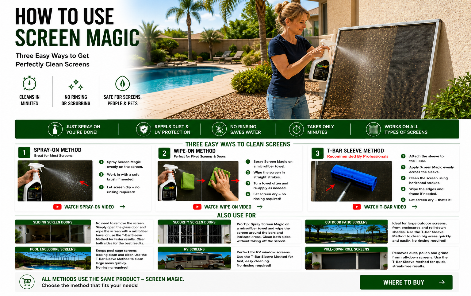 How to Use Screen Magic with three easy cleaning methods and supported screen types
